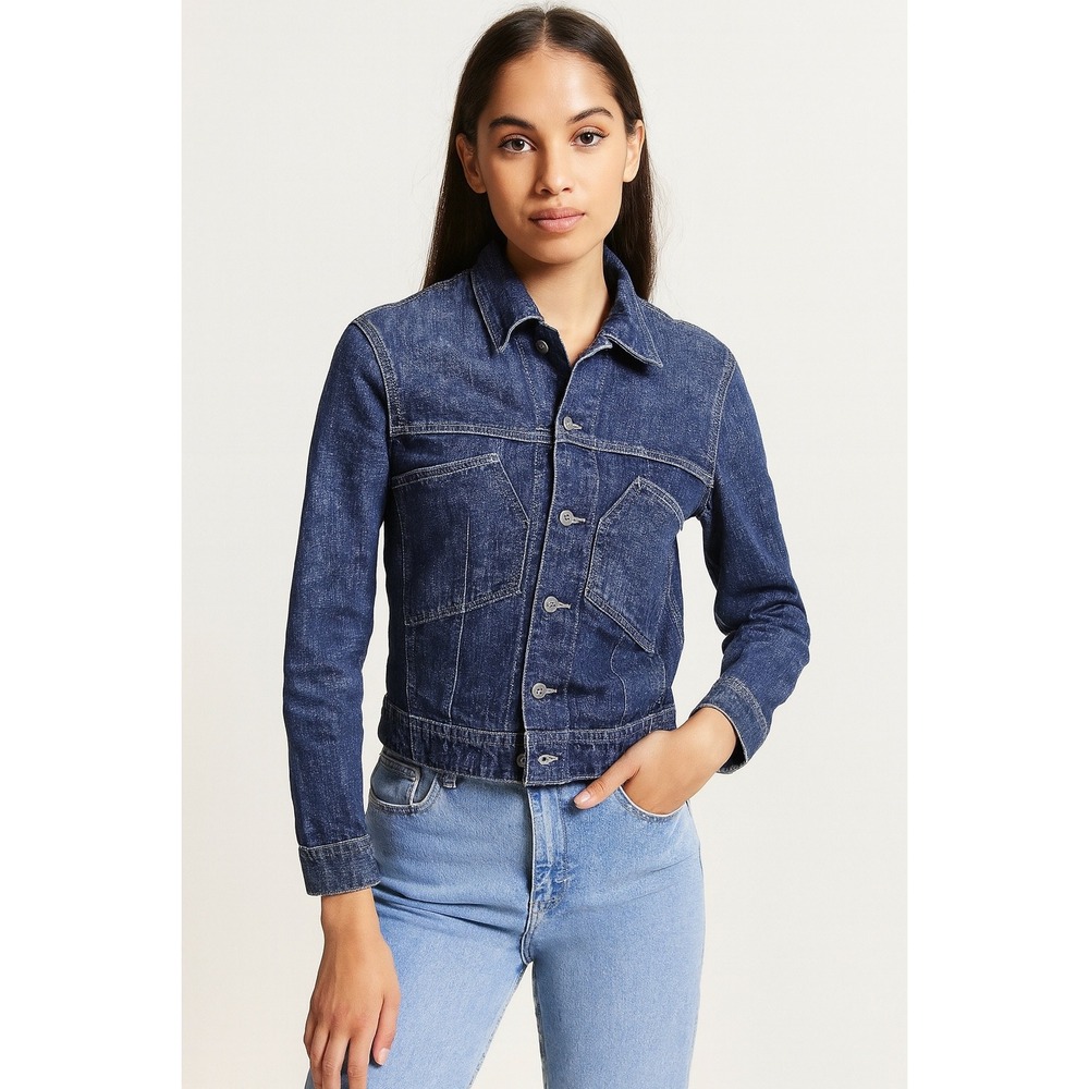 Old Navy Vintage Y2K Blue Jean Denim Jacket Womens‎ Size S 100% Cotton 2001